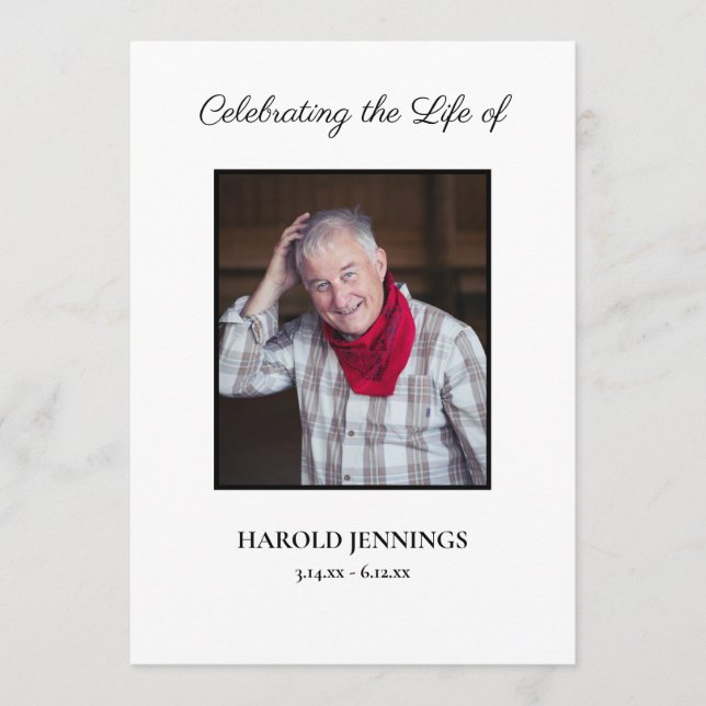 Minimal Funeral Program Obituary Order of Service (Front)