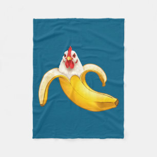Minimal Funny Chicken Lovers Banana Boys Fleece Blanket