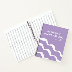 Minimal Funny Coworker Meetings Office Name Year Notebook