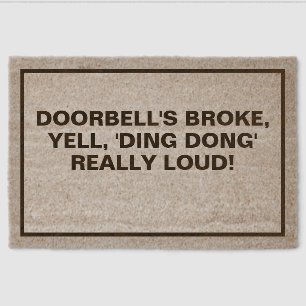 Minimal Funny Text Coir Mat