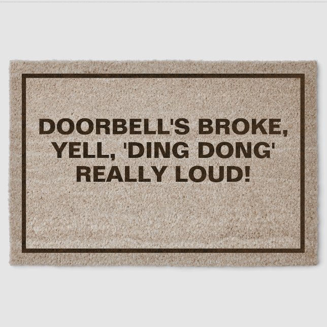 Minimal Funny Text Coir Mat (Front)