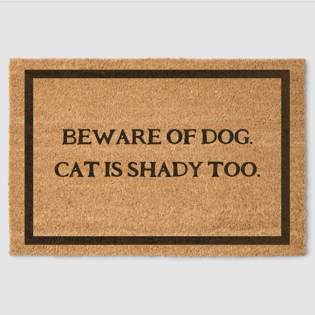 Minimal Funny Text Pets Coir Mat (Front)
