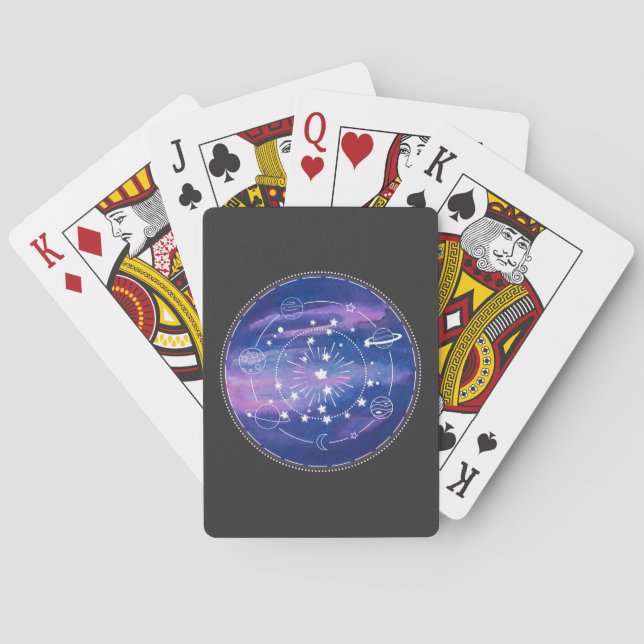Minimal Galaxy Moon Design | Cosmic Aesthetic Art Poker Cards (Back)