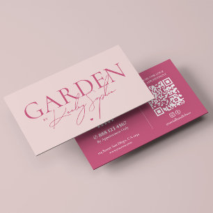 Minimal Garden Elegant Landscape Artist Blush Pink Business Card