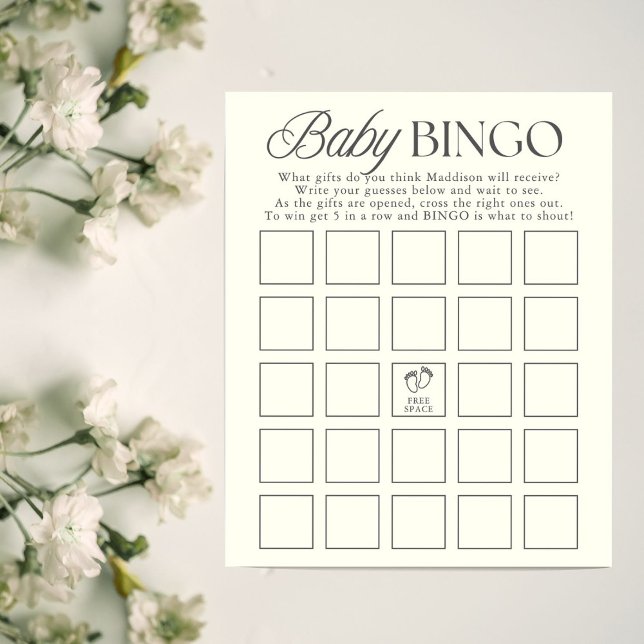 Minimal Gender Neutral Baby Shower Bingo Game (Creator Uploaded)