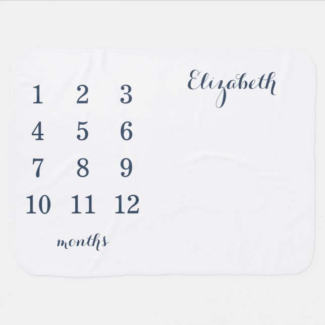 Minimal Gender Neutral Milestone Baby Blanket (Horizontal)