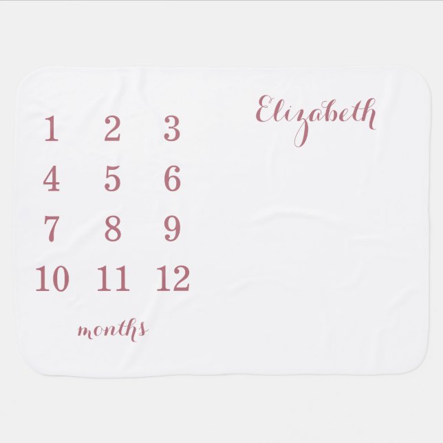 Minimal Gender Neutral Milestone Baby Blanket (Horizontal)