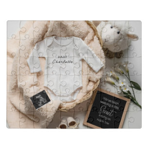 Minimal Gender-Neutral Pregnancy Announcement Jigsaw Puzzle