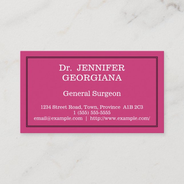 Minimal General Surgeon Business Card (Front)