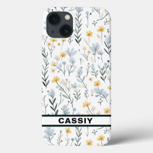 Minimal Gentle Colorful Garden Wildflowers Nursery iPhone 13 Case