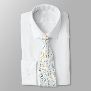Minimal Gentle Colorful Garden Wildflowers Nursery Neck Tie