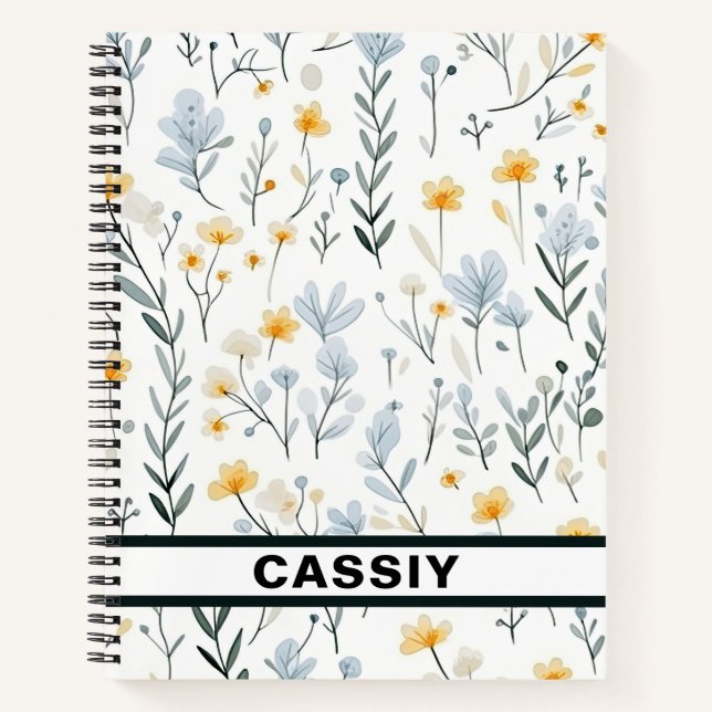 Minimal Gentle Colorful Garden Wildflowers Nursery Notebook (Front)