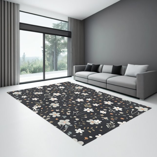 Minimal Gentle Colorful Garden Wildflowers Nursery Rug (Insitu (Indoor 3))