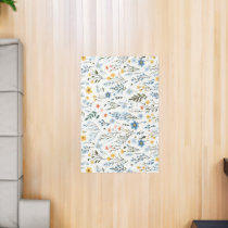 Minimal Gentle Colorful Garden Wildflowers Nursery Rug