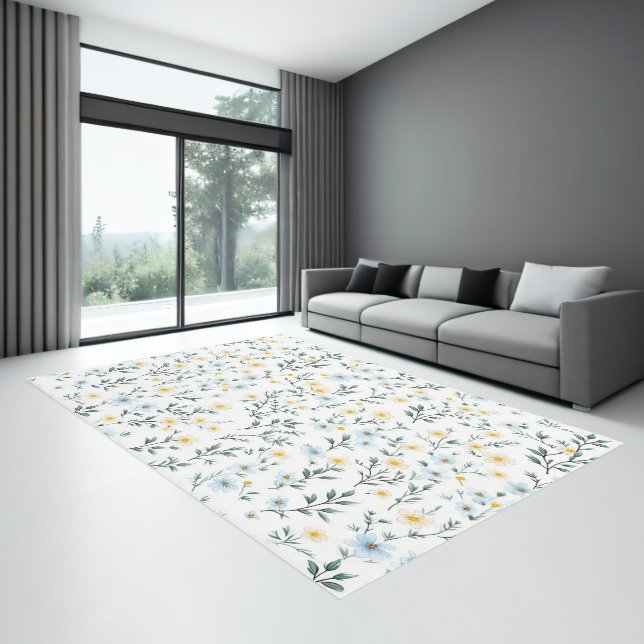 Minimal Gentle Colorful Garden Wildflowers Nursery Rug (Insitu (Indoor 3))