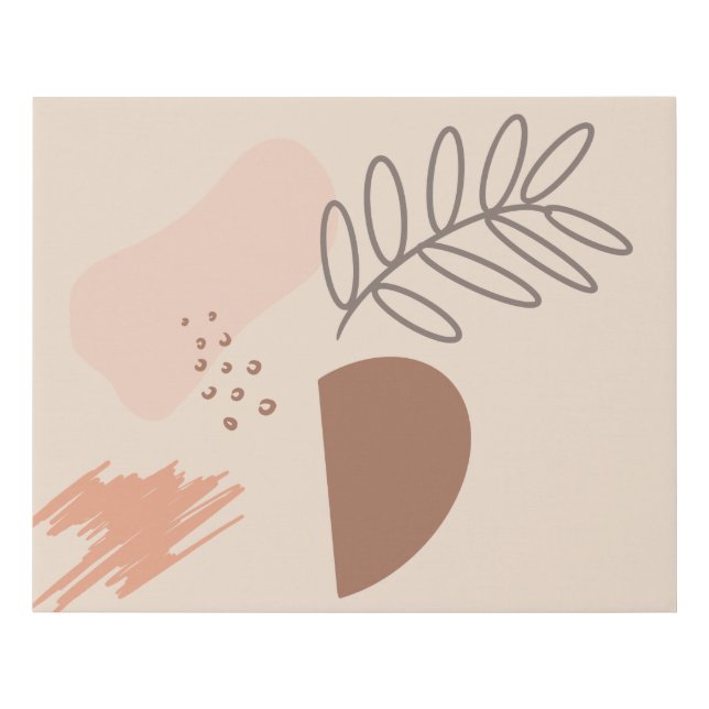 Minimal Geometric Earth Shape Botanical Faux Canvas Print (Front)