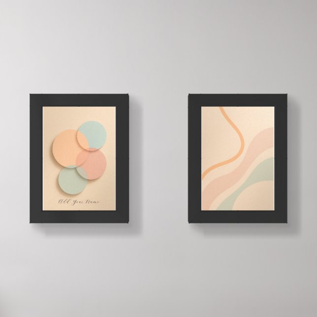 Minimal Geometric Harmony Pair Wall Art Sets (Front)