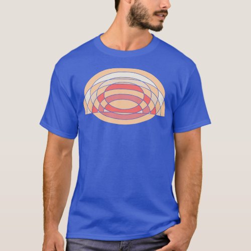 Minimal Geometric Line Art Peach Fuzz T_Shirt