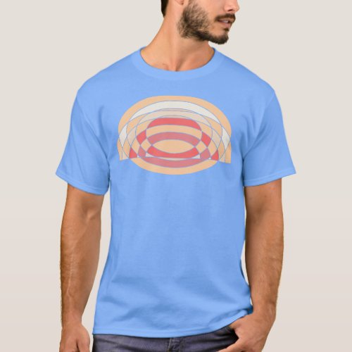 Minimal Geometric Line Art Peach Fuzz T_Shirt