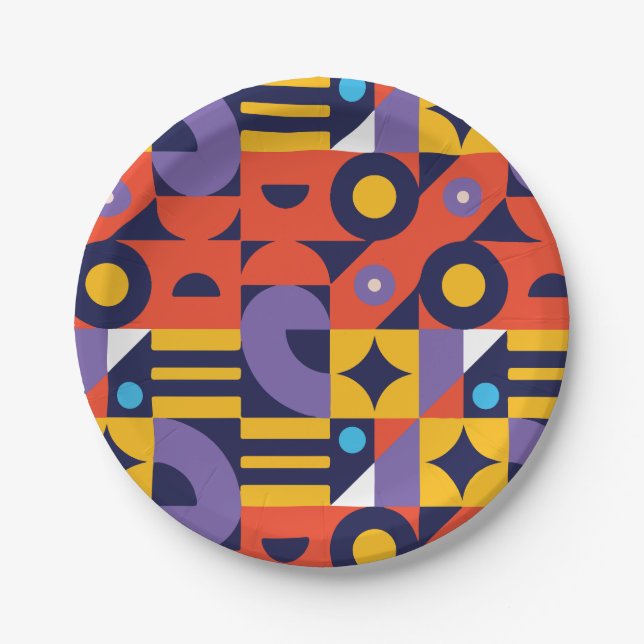 Minimal geometric  paper plates (Front)