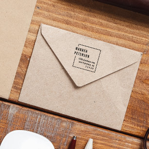 Minimal Geometric Professional Name Return Address Self-inking Stamp