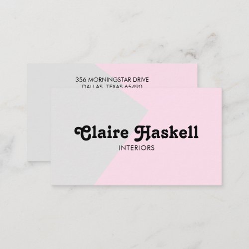 Minimal Geometric Social Media Icons Pink Gray  Business Card