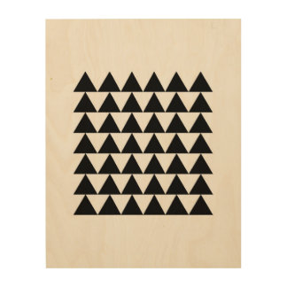 Minimal Geometric Triangle Pattern Wood Wall Art
