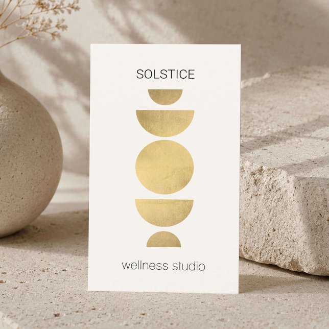 Minimal Geometric Wellness Ivory Business Card (Creator Uploaded)