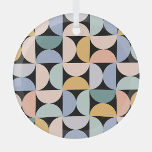 Minimal Geometry: Scandinavian Artwork Poster Glass Ornament