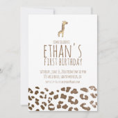 Minimal Giraffe Themed Birthday Invitation (Front)
