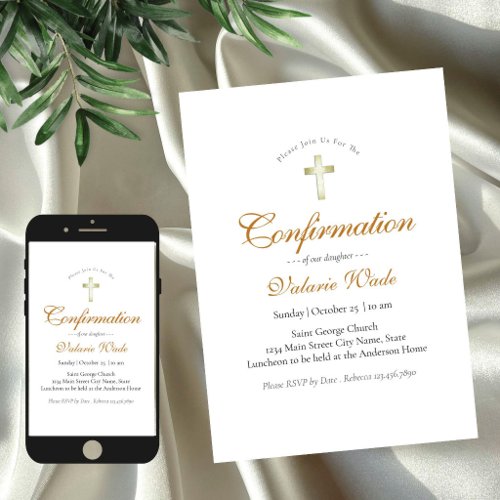 Minimal Girls Confirmation Invitations