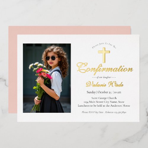 Minimal Girls Photo Confirmation Invitations