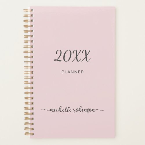 Minimal Girly Blush Pink Monogram 2023 Planner