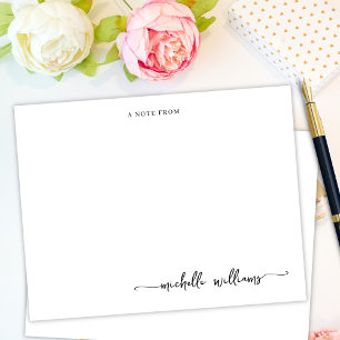 Minimal Girly Elegant Calligraphy Script Note From Card