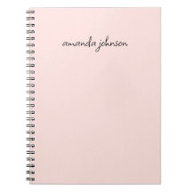 Minimal Girly Simple Light Pink Full Name Monogram