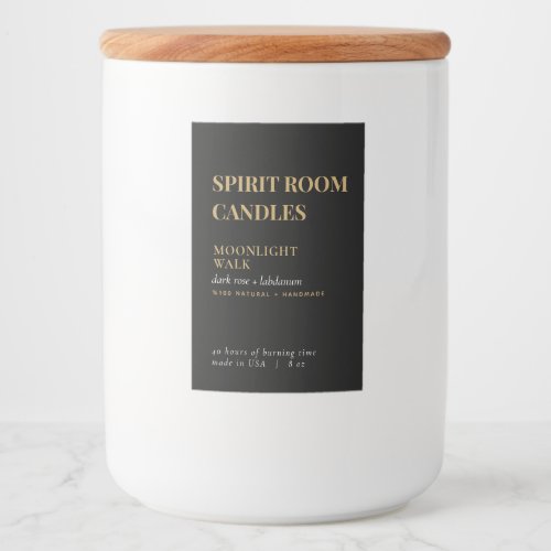 Minimal Gold and Back Candle Label