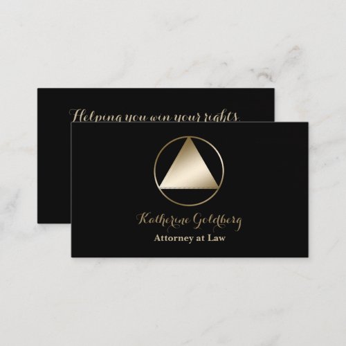 Minimal Gold and Black Attorney Business Card