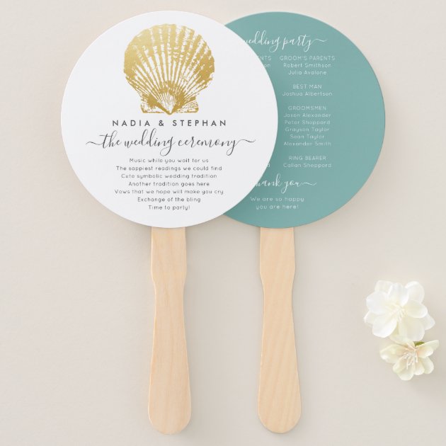 seashell wedding fans