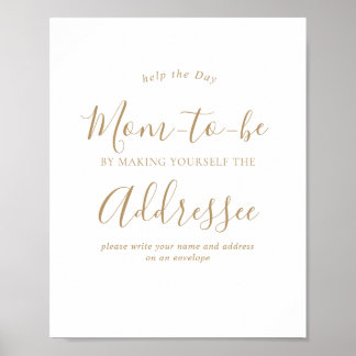 Minimal Gold Baby Shower Envelope Sign