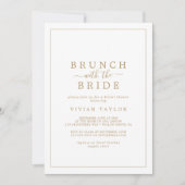 Minimal Gold Brunch with the Bride Bridal Shower Invitation (Front)