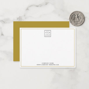 Minimal Gold Business Logo Company Name Note Card