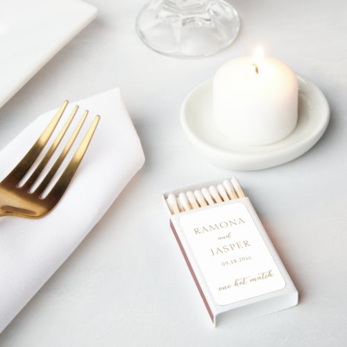 Minimal Gold Classic Formal Elegant Modern Wedding Matchboxes