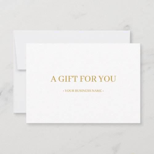 Minimal Gold Customized Gift Certificate