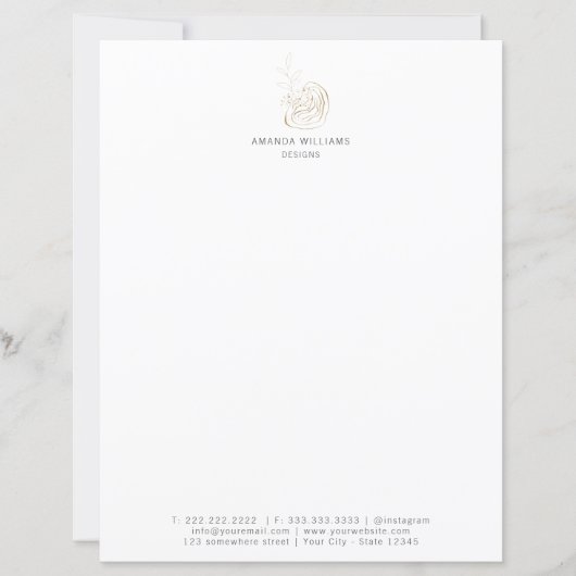 Minimal Gold Designer Abstract Letterhead Design (Front)