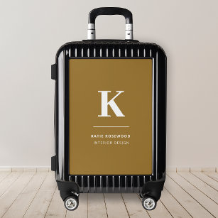 Minimal Gold Elegant Sophisticated Luxe Monogram Luggage