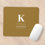 Minimal Gold Elegant Sophisticated Luxe Monogram Mouse Pad<br><div class="desc">A minimalist vertical design in an elegant style with a gold feature color and large typographic initial monogram. The text can easily be customized for a design as unique as you are!</div>