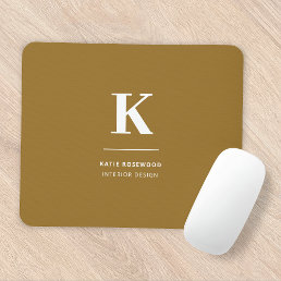 Minimal Gold Elegant Sophisticated Luxe Monogram Mouse Pad