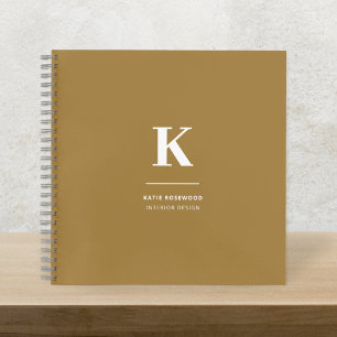Minimal Gold Elegant Sophisticated Luxe Monogram Notebook