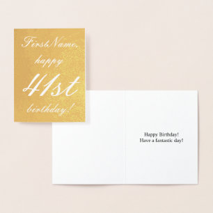 Minimal Gold Foil 41st Birthday Greeting Card
