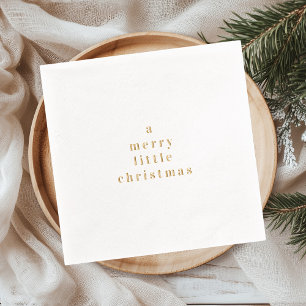 Minimal Gold Foil A Merry Little Christmas Napkins